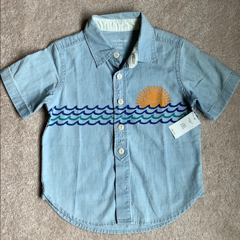 3/$20 Baby Gap Short Sleeve Button Up - 2T
